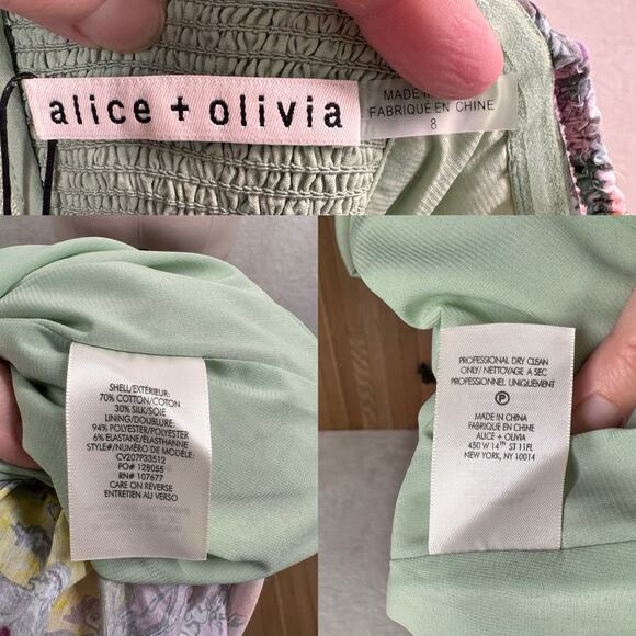 NWT Alice + Olivia Tempie Dress Lola's Dream Silk Wedding Guest Formal Size 8 - Picture 11 of 16